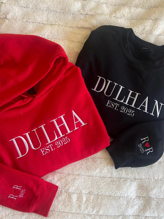 Dulha Hoodie or Sweatshirt w personalized year and sleeve