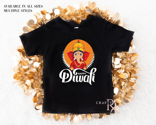 Orange and Red Ganesh Diwali bodysuit or tee