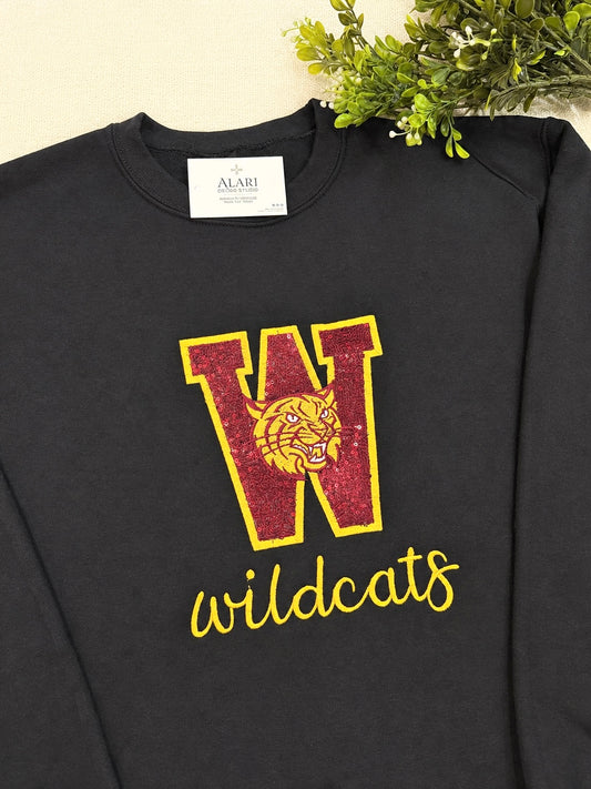Youth Embroidered Wildcat Sweatshirt - Both options