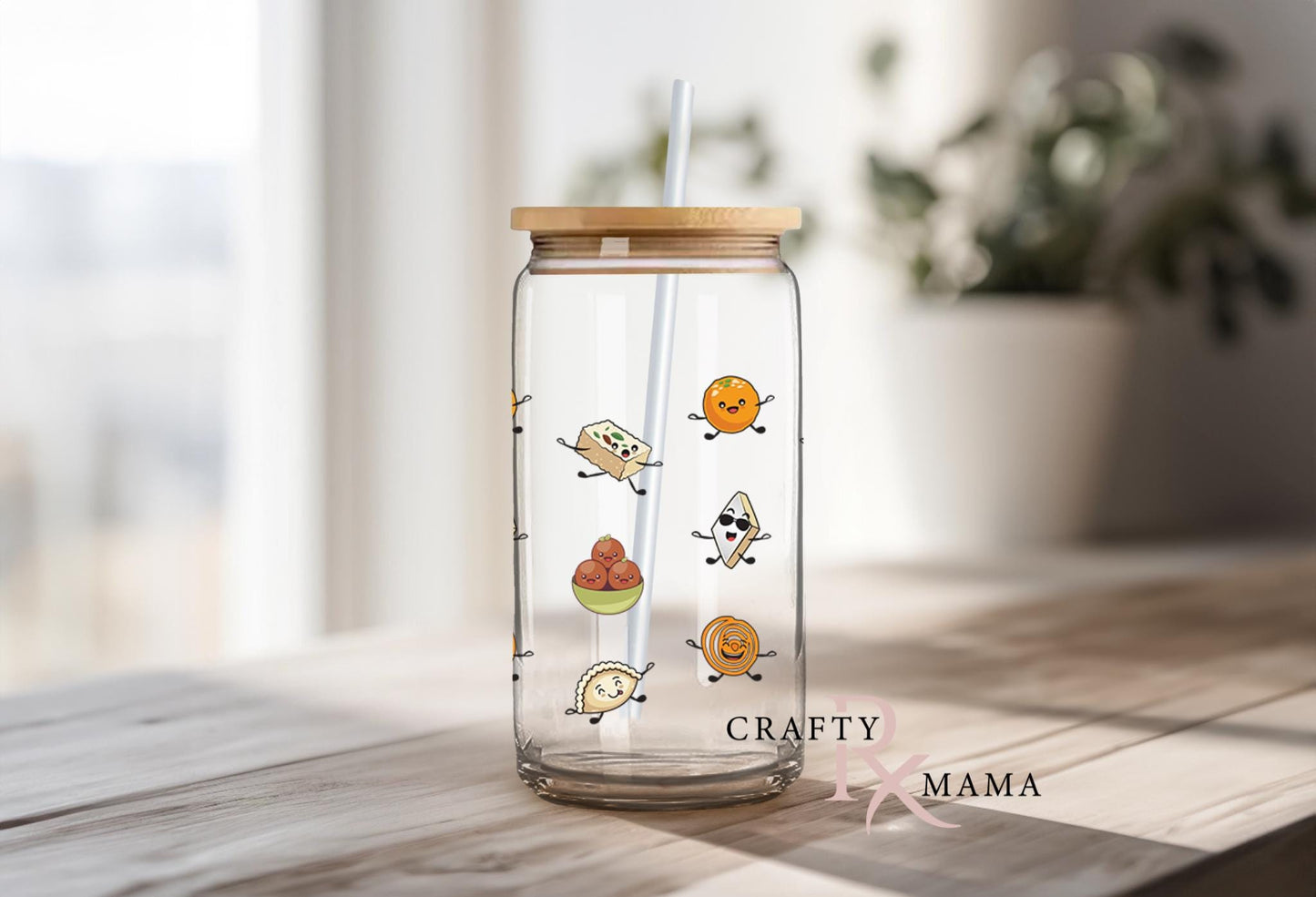 Diwali mithai pattern glass can