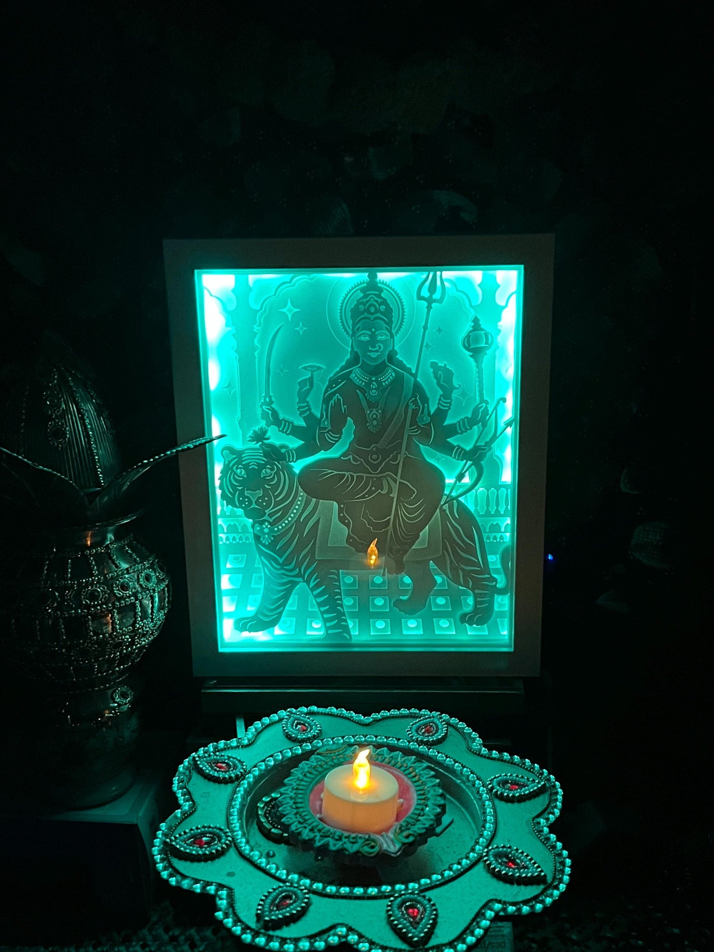 Maa Durga, Navratri Color Changing Lightbox