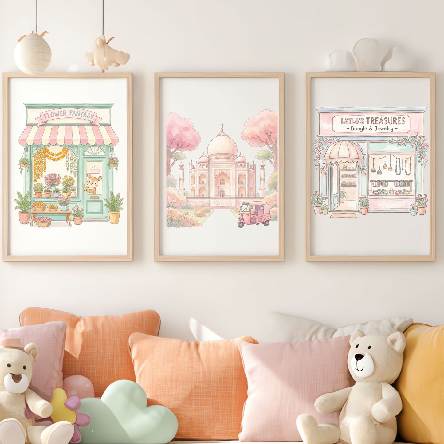 Indian Nursery Wall Art Baby Girl Room Decor | Digital Download