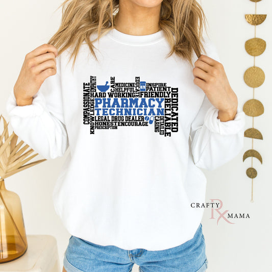 Pharmacy Technician Word Cloud Shirt