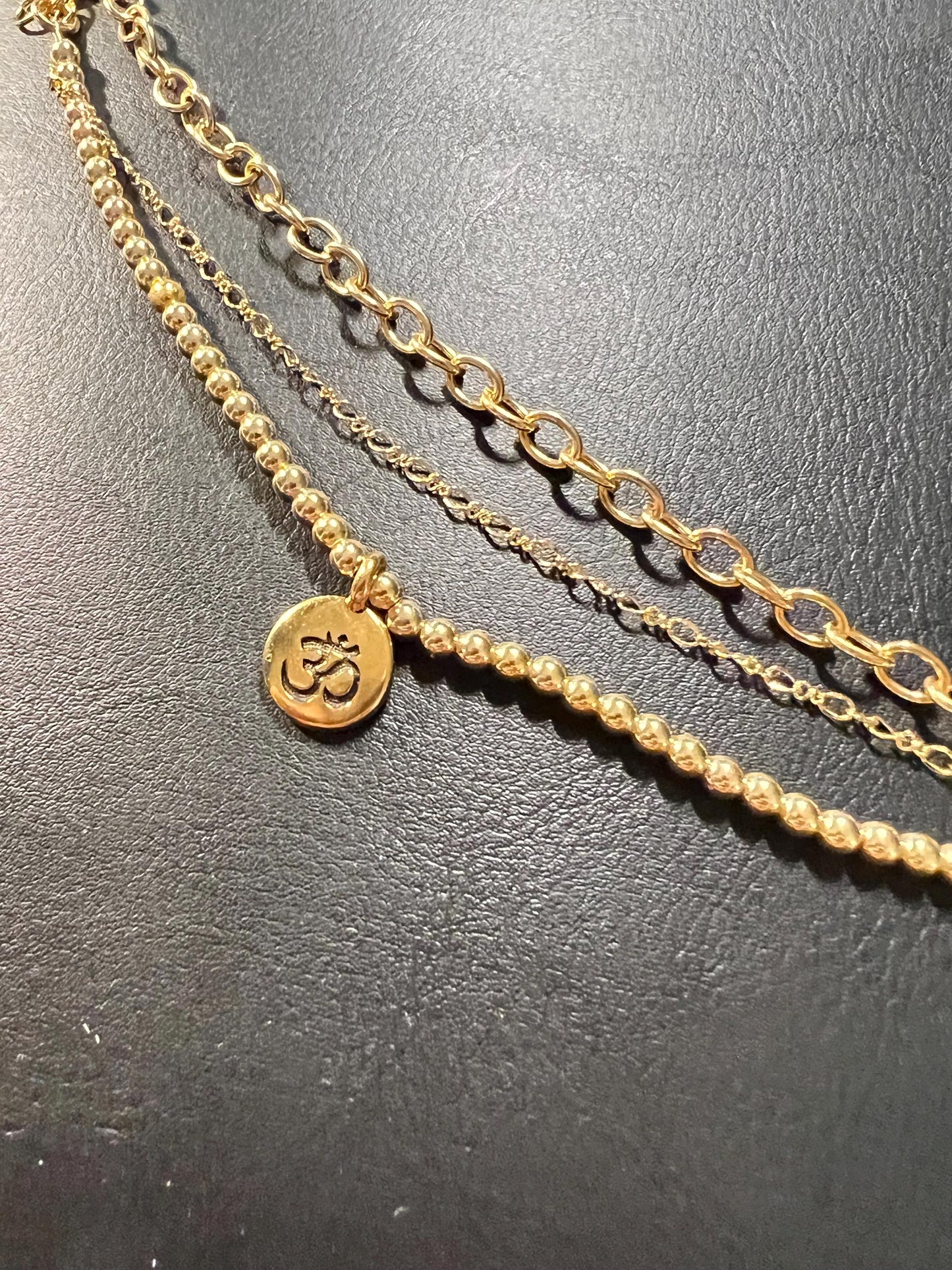 Spiritual OM Layered stacked bracelet set