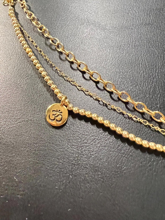 Spiritual OM Layered stacked bracelet set