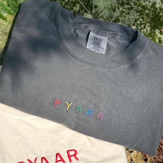 Embroidered Pyaar T-Shirt Sweatshirt