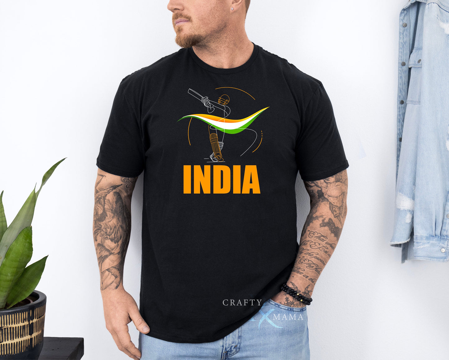 Team India Cricket Line drawing tee