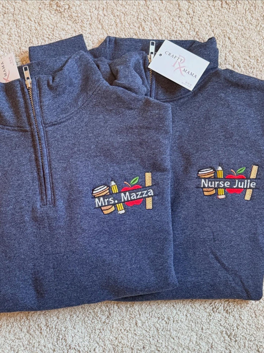 Personalized Teacher Embroidered Sweatshirt