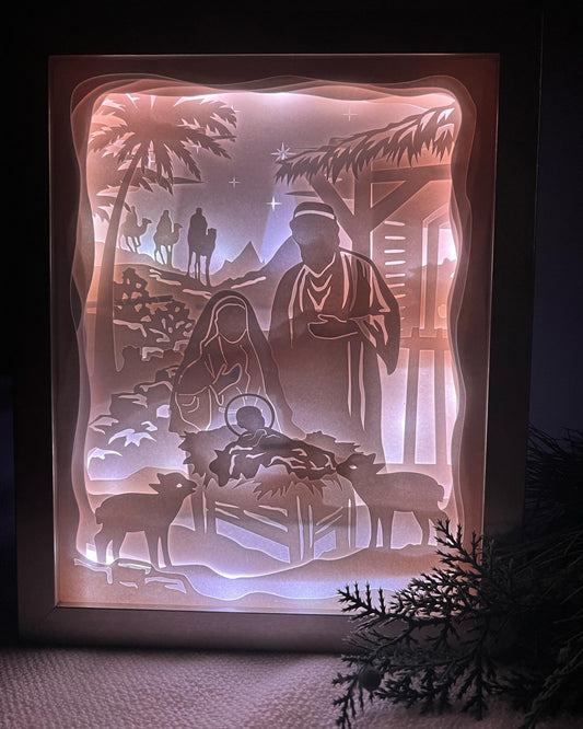 Nativity Scene  Color Changing Lightbox