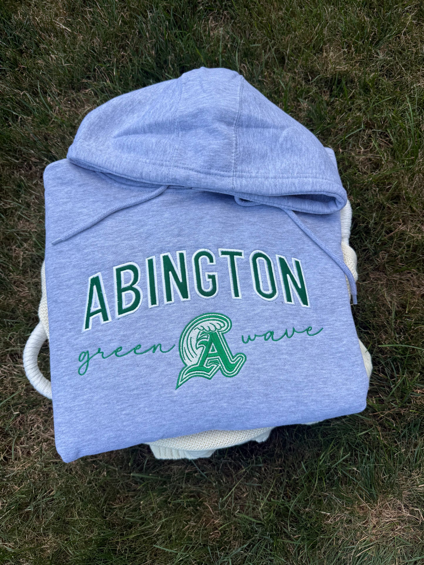 Youth Embroidered Green Wave Sweatshirt