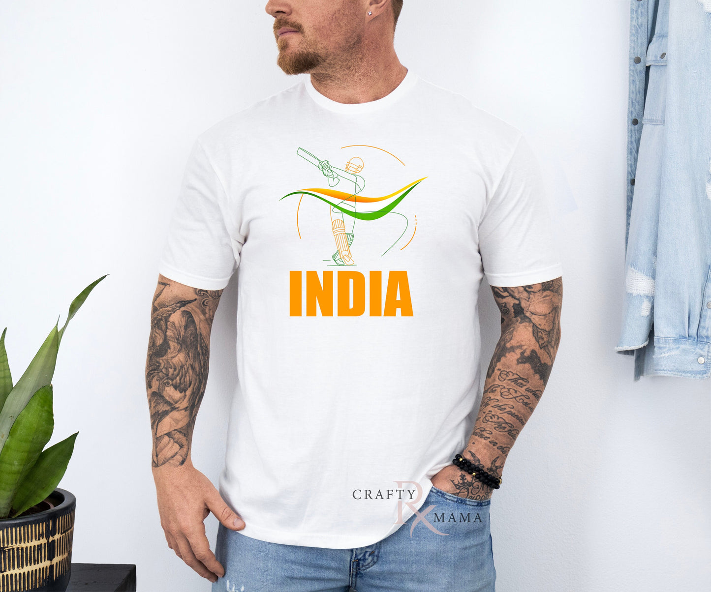 Team India Cricket Line drawing tee