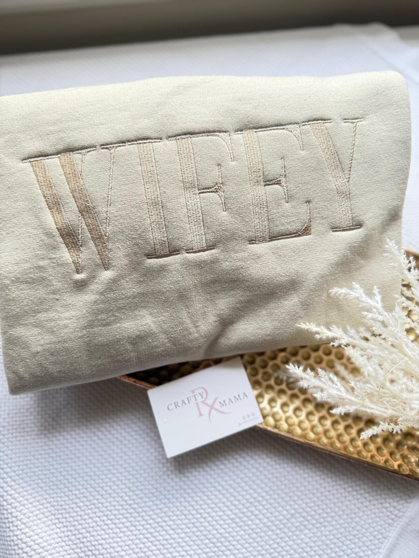 Embroidered Hubby, Wifey Sweatshirt
