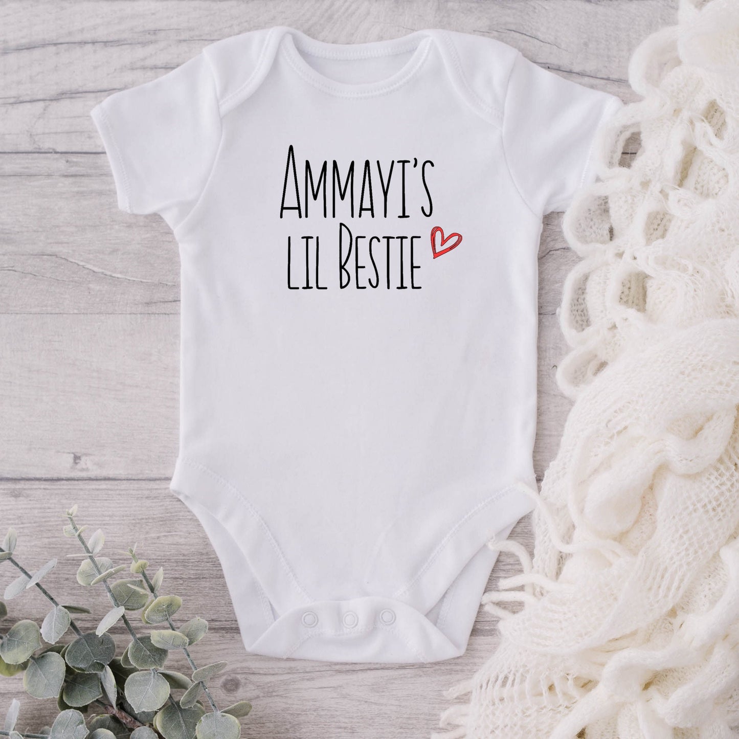 Personalized Auntie, Massi little bestie bodysuit or tee