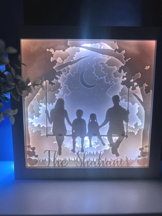 Personalized Family Swing  Color Changing Lightbox