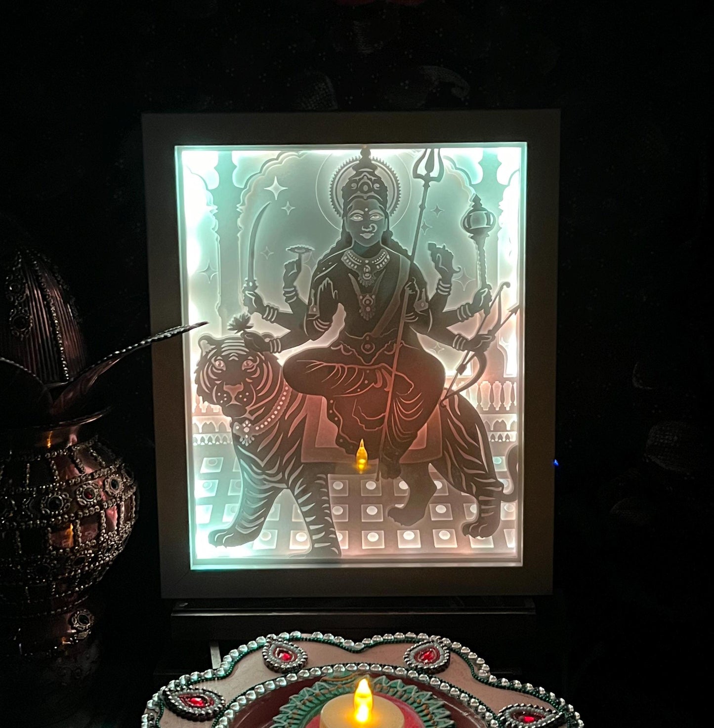 Maa Durga, Navratri Color Changing Lightbox