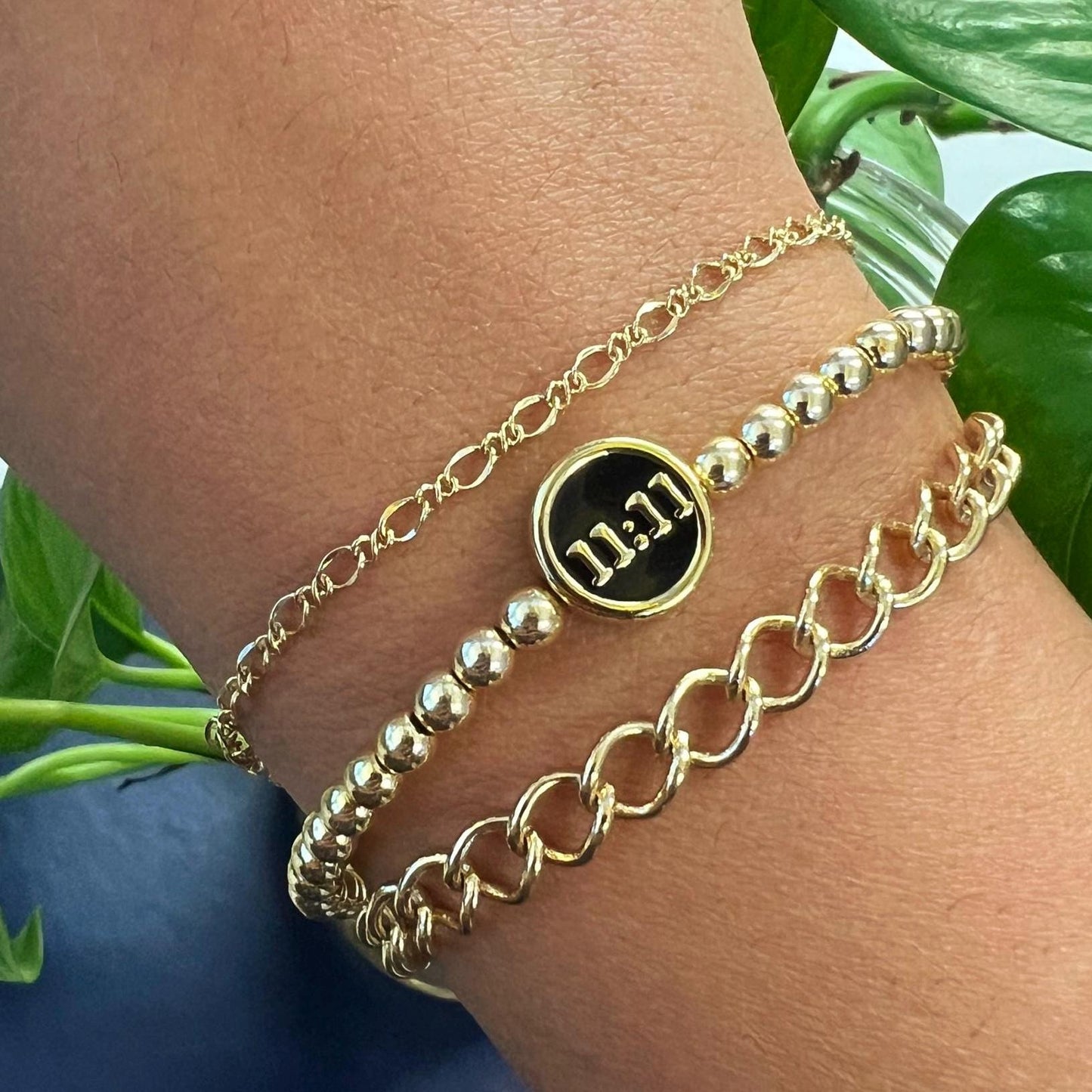 11:11 Angel Number Layered bracelet set