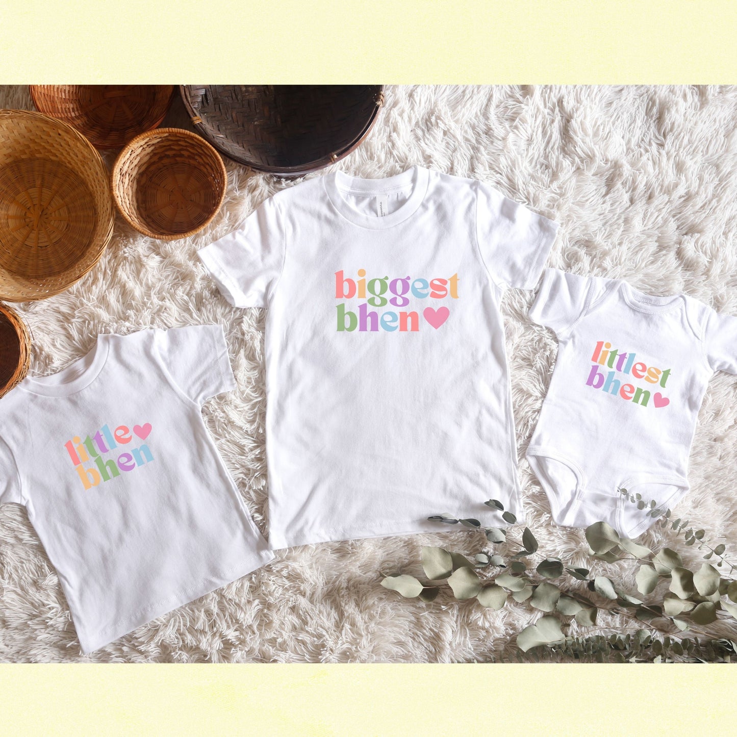 Little, Big, Biggest Bhen | Matching Siblings Shirt Tee or Bodysuit