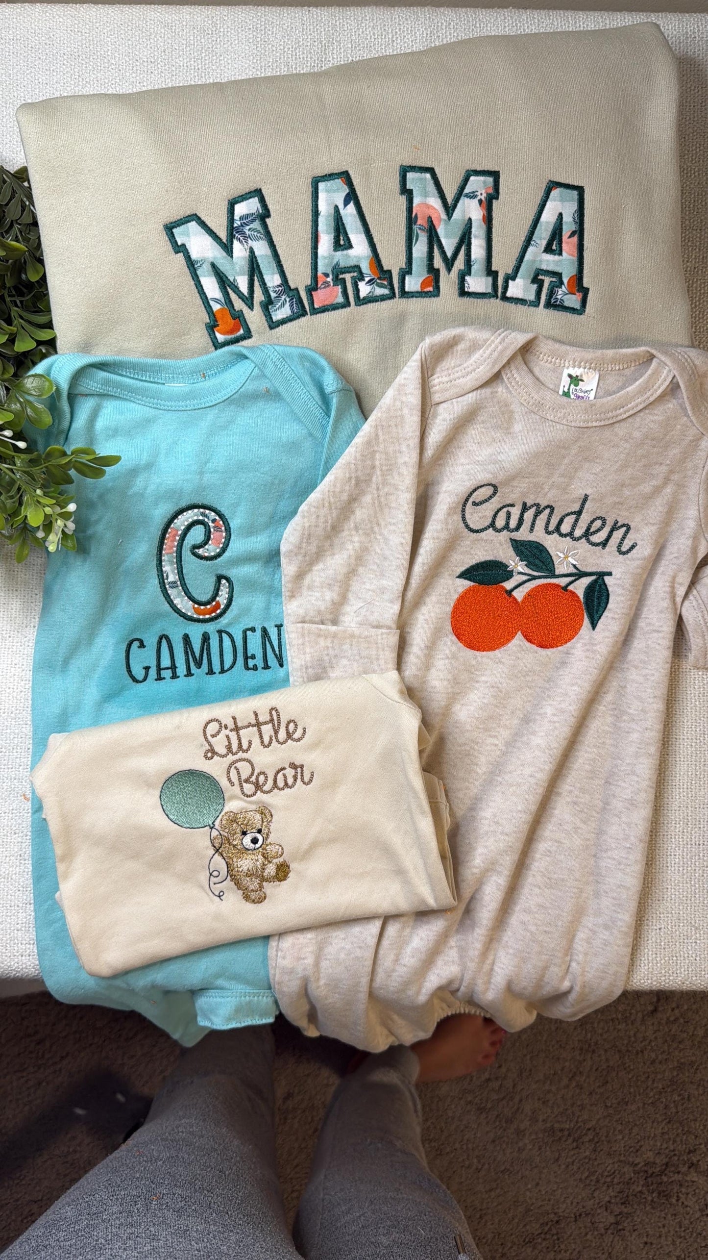 Embroidered 'Little Bear, Big Bear'