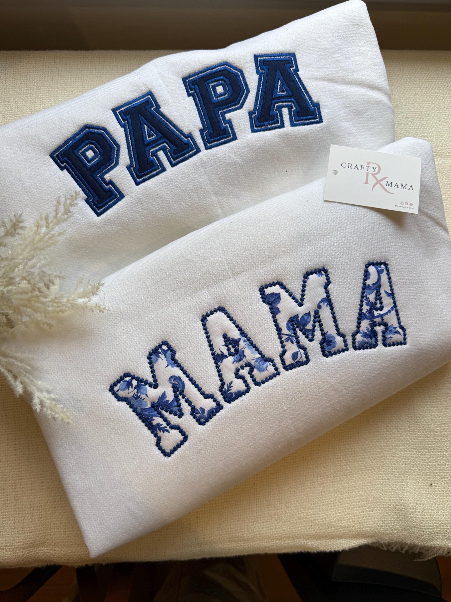 Custom embroidered Papa Sweatshirt with  sleeve