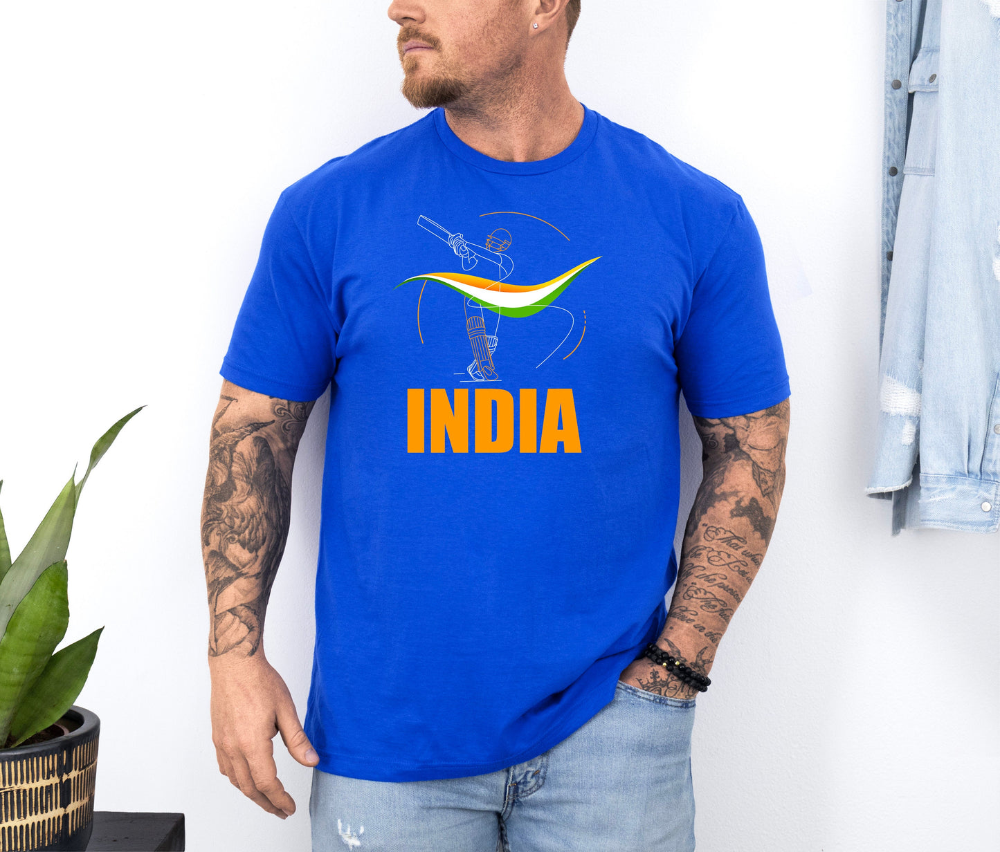 Team India Cricket Line drawing tee