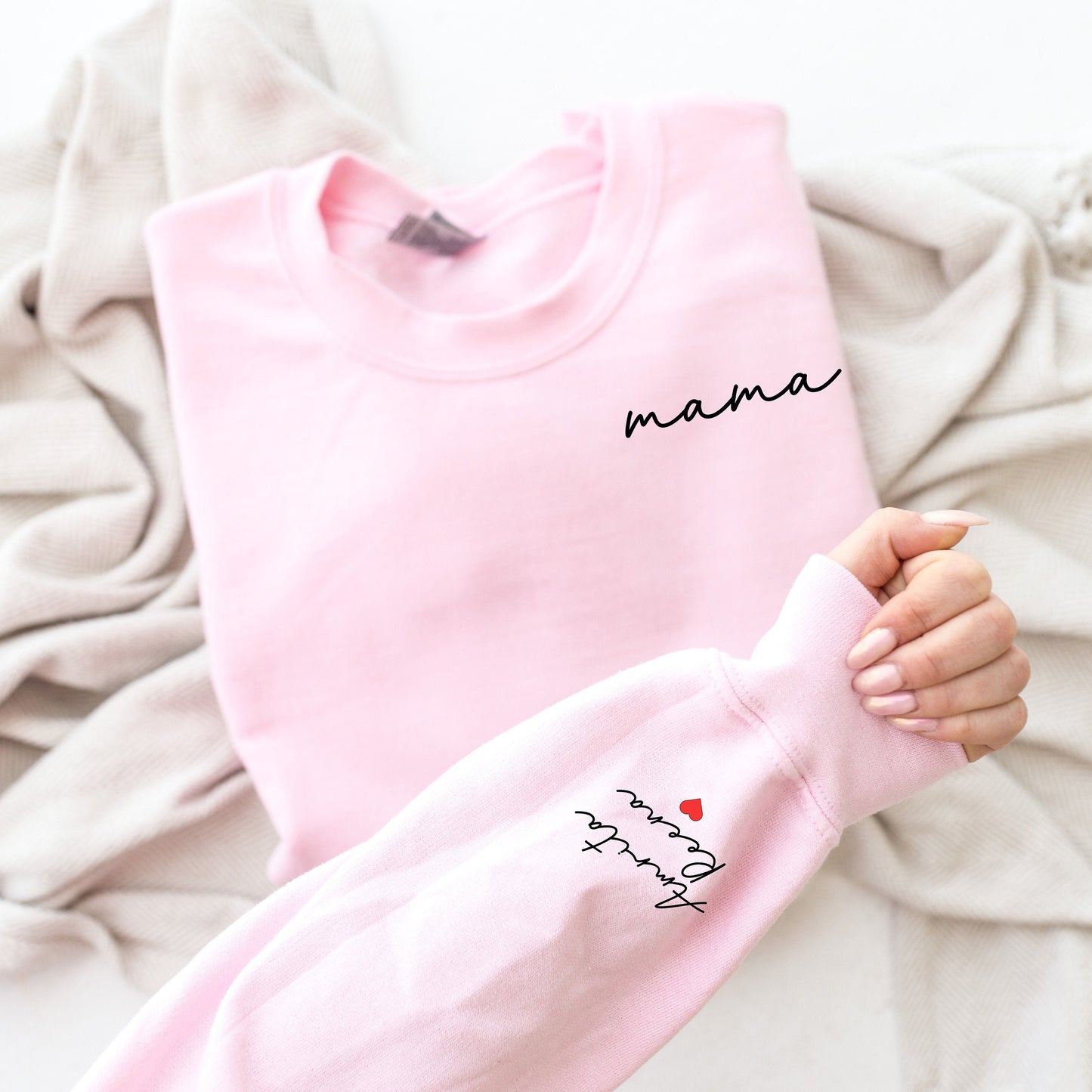 Personalized Mama Shirt with names on sleeve