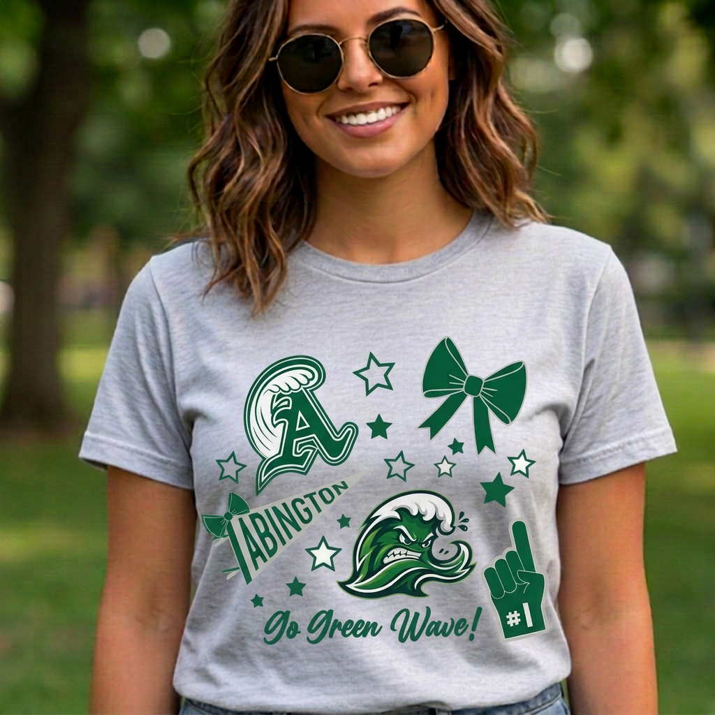 Abington Green Wave Doodle Shirt