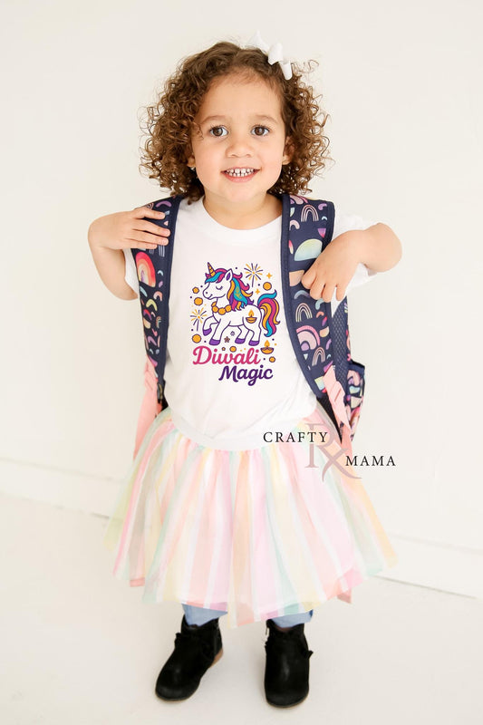 Kids Unicorn Diwali Tee