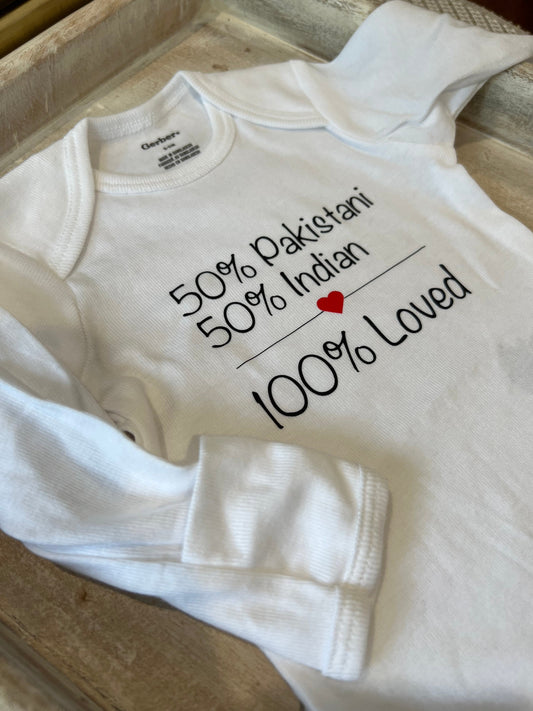 Personalized 100% Loved Roots bodysuit