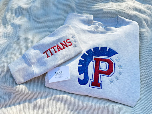 Embroidered Pembroke Titans sequin sweatshirt