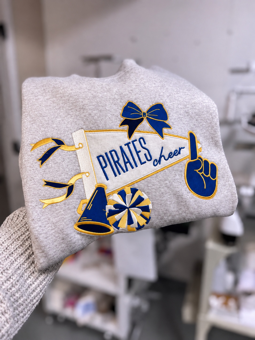Hull Embroidered Filled Cheer Sweatshirt