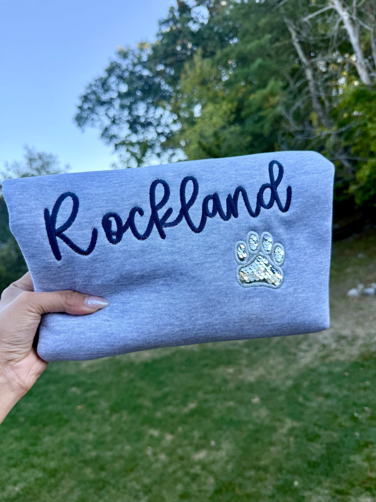 Embroidered Rockland Sequin Paw Sweatshirt
