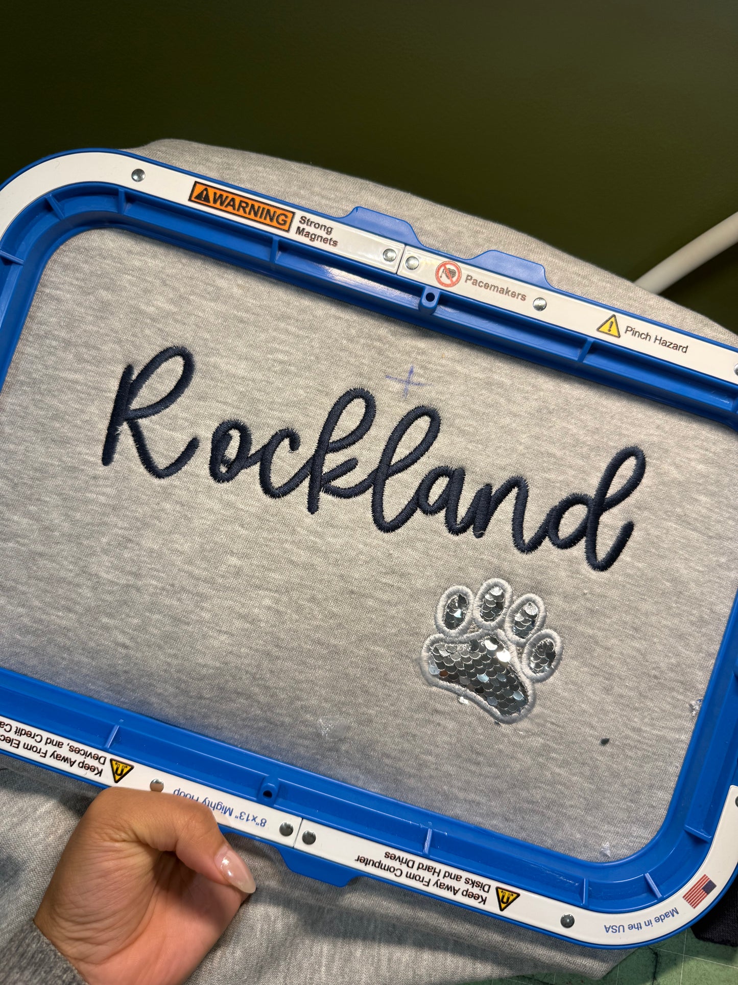 Embroidered Rockland Sequin Paw Sweatshirt
