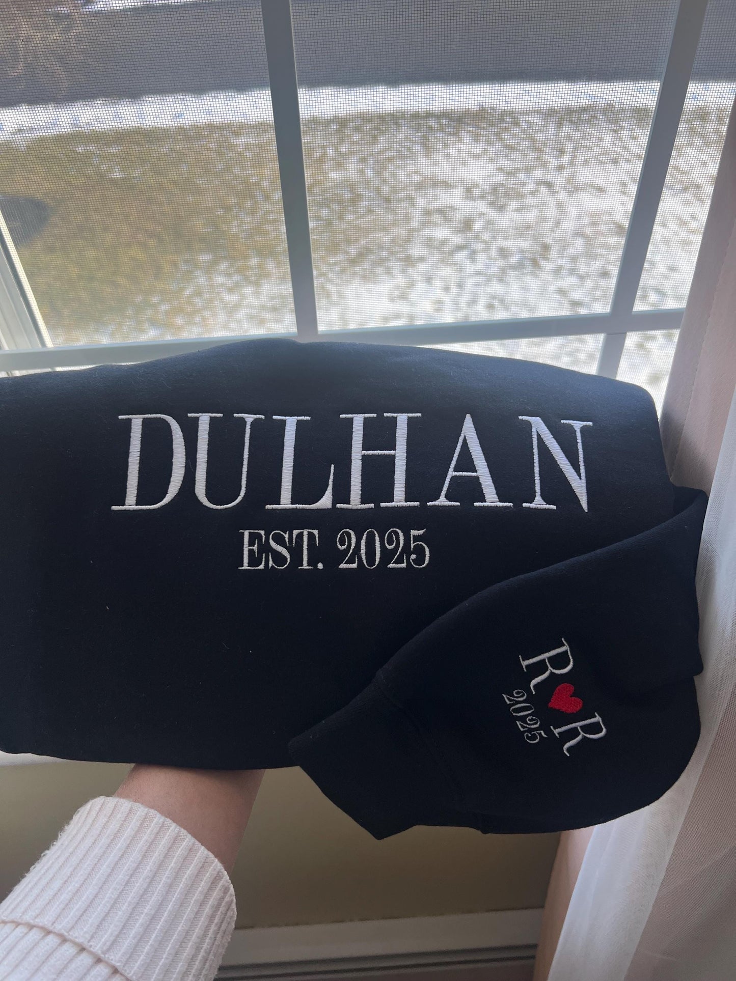 Dulha Hoodie or Sweatshirt w personalized year and sleeve