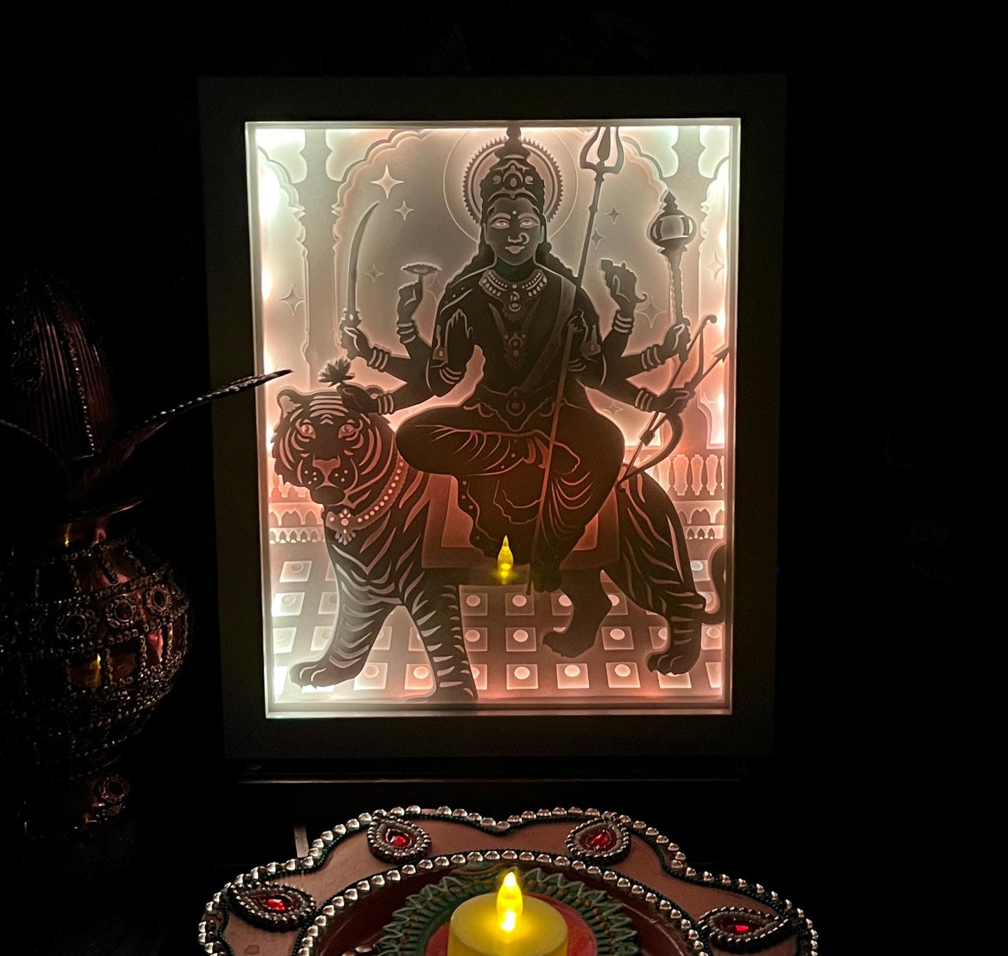 Maa Durga, Navratri Color Changing Lightbox