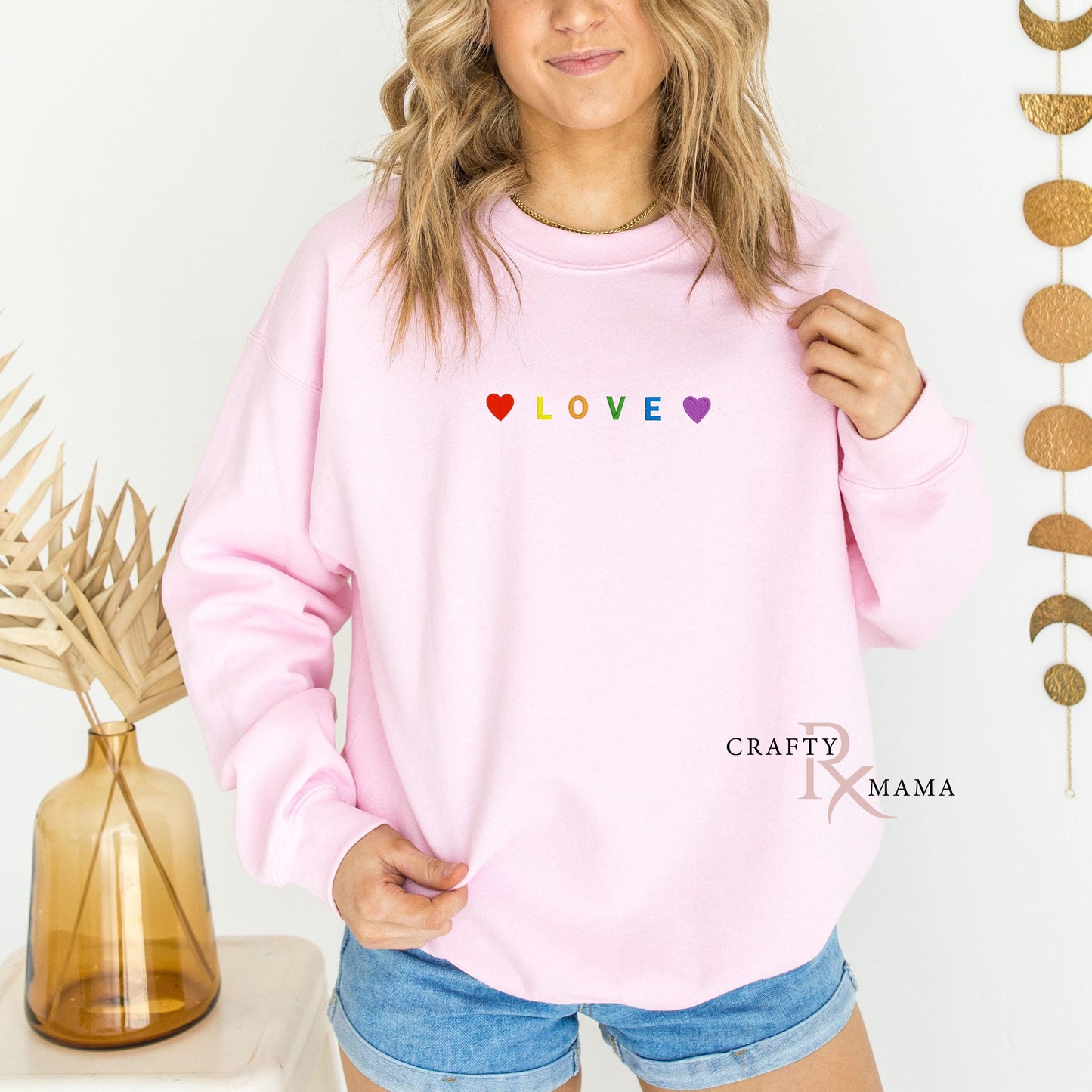 Embroidered Pride T-Shirt: One Line Art, Pride Colors