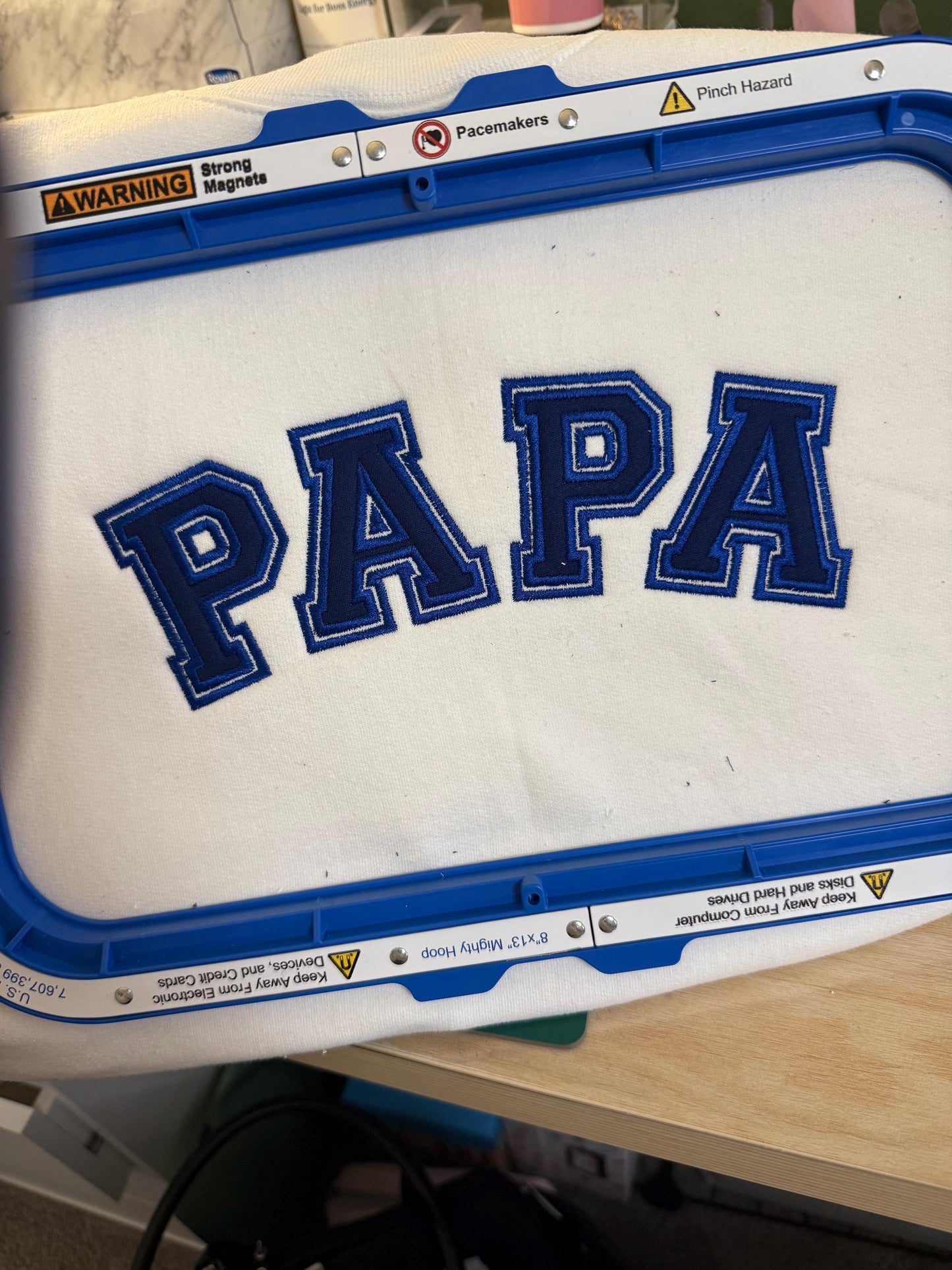 Custom embroidered Papa Sweatshirt with  sleeve