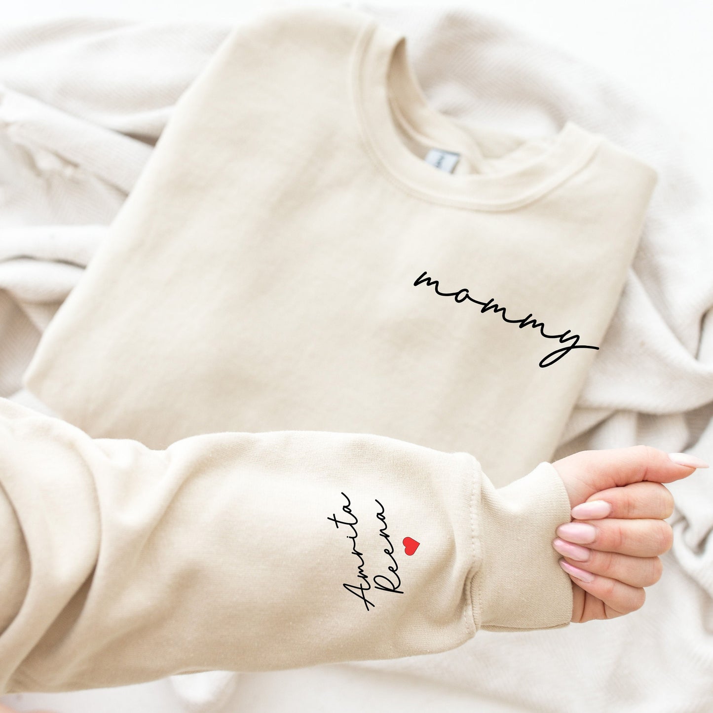 Personalized Mama Shirt with names on sleeve