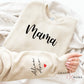 Custom Mama Sweatshirt with Kids Names on Sleeve