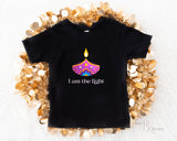 I am the Light Diya Diwali Black  Bodysuit  or Tee