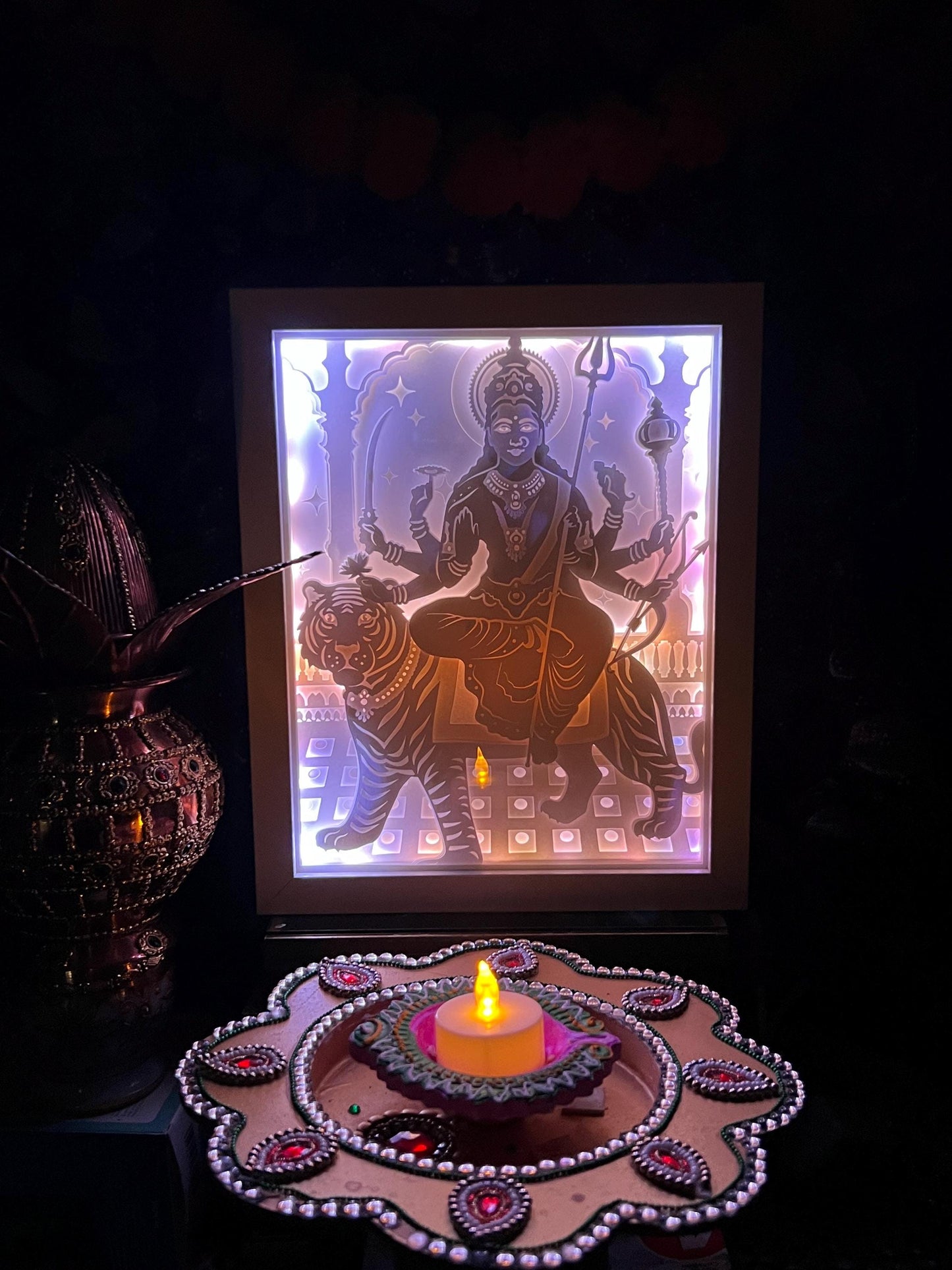 Maa Durga, Navratri Color Changing Lightbox