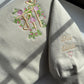 Custom embroidered floral Mama Sweatshirt names on sleeve | I wear my heart on my sleeve