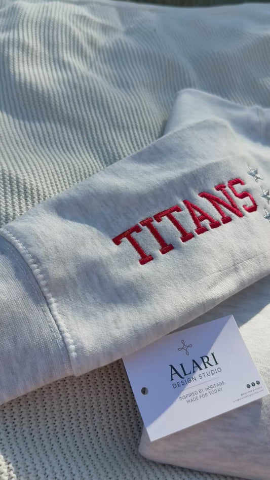 Embroidered Pembroke Titans sequin sweatshirt